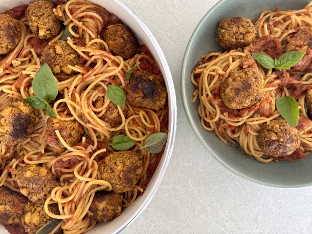Spaghetti and Tofu Meatballs
