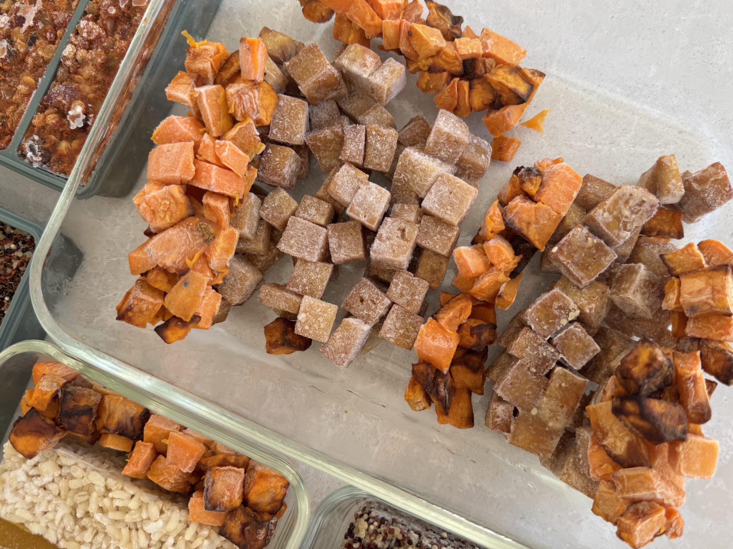 Roasted sweet potato and MARINATED TOFU CUBES