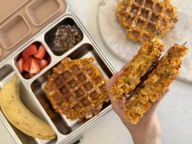 Veggie Packed Pasta Waffles