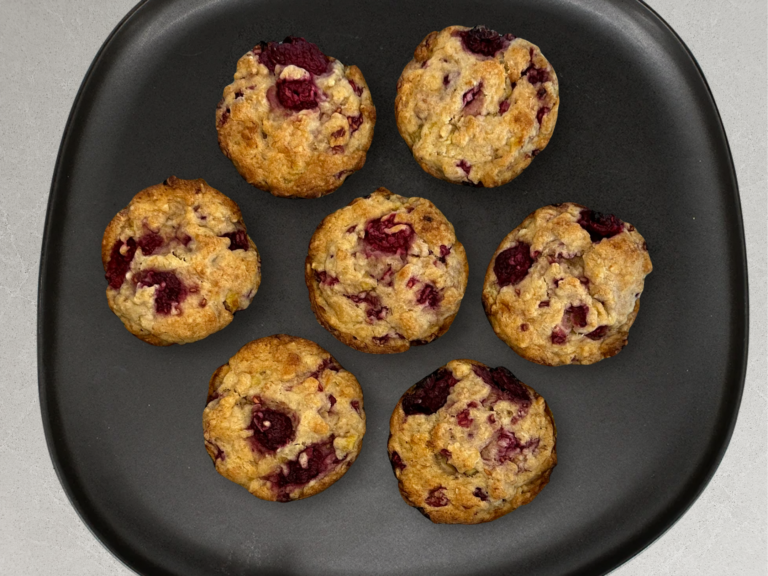Banana raspberry muffins