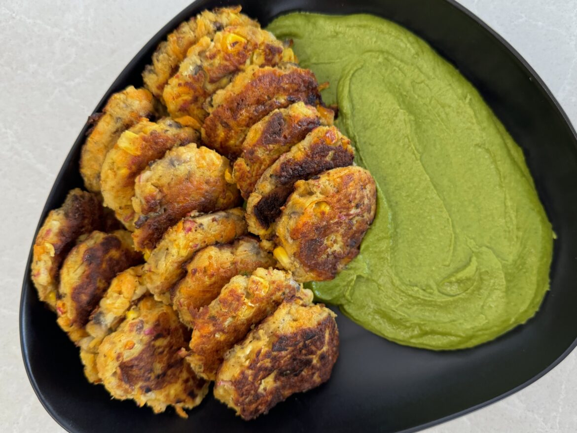 Everything Fritter with No-Waste Pesto Everything Fritter with No-Waste Pesto