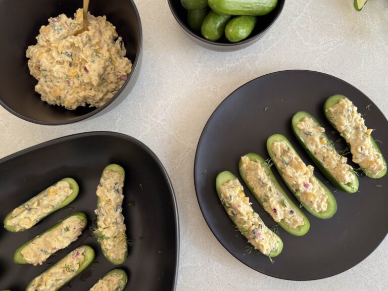 Cucumber Boats with Chickpea Tuna