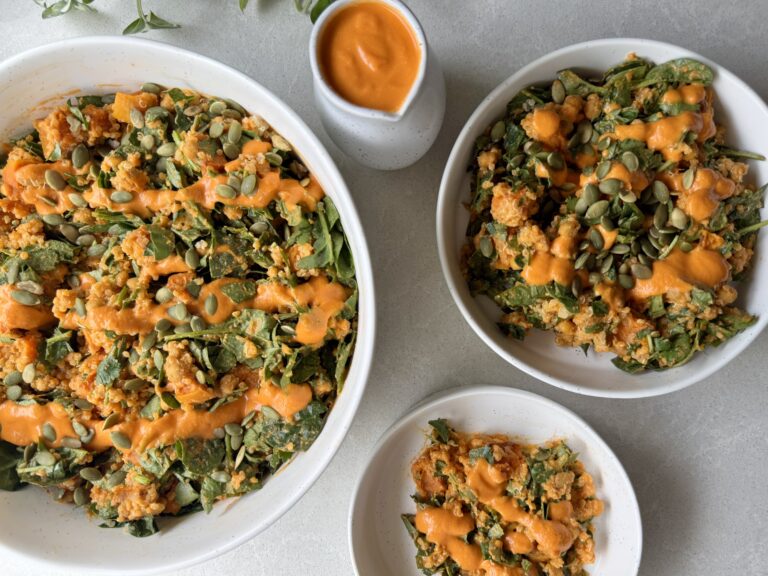 Butternut Squash Salad with Creamy Romesco Sauce