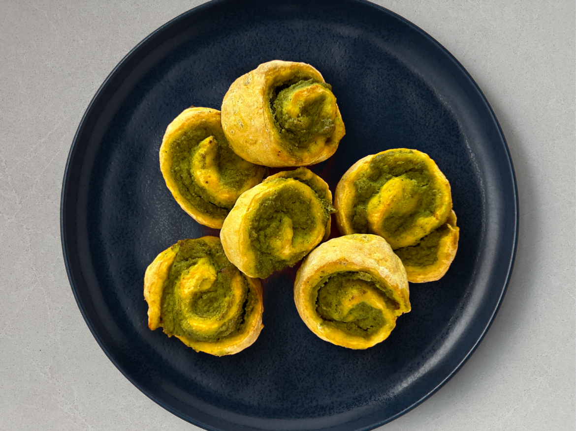 Broccoli Pesto and Pumpkin Pinwheels