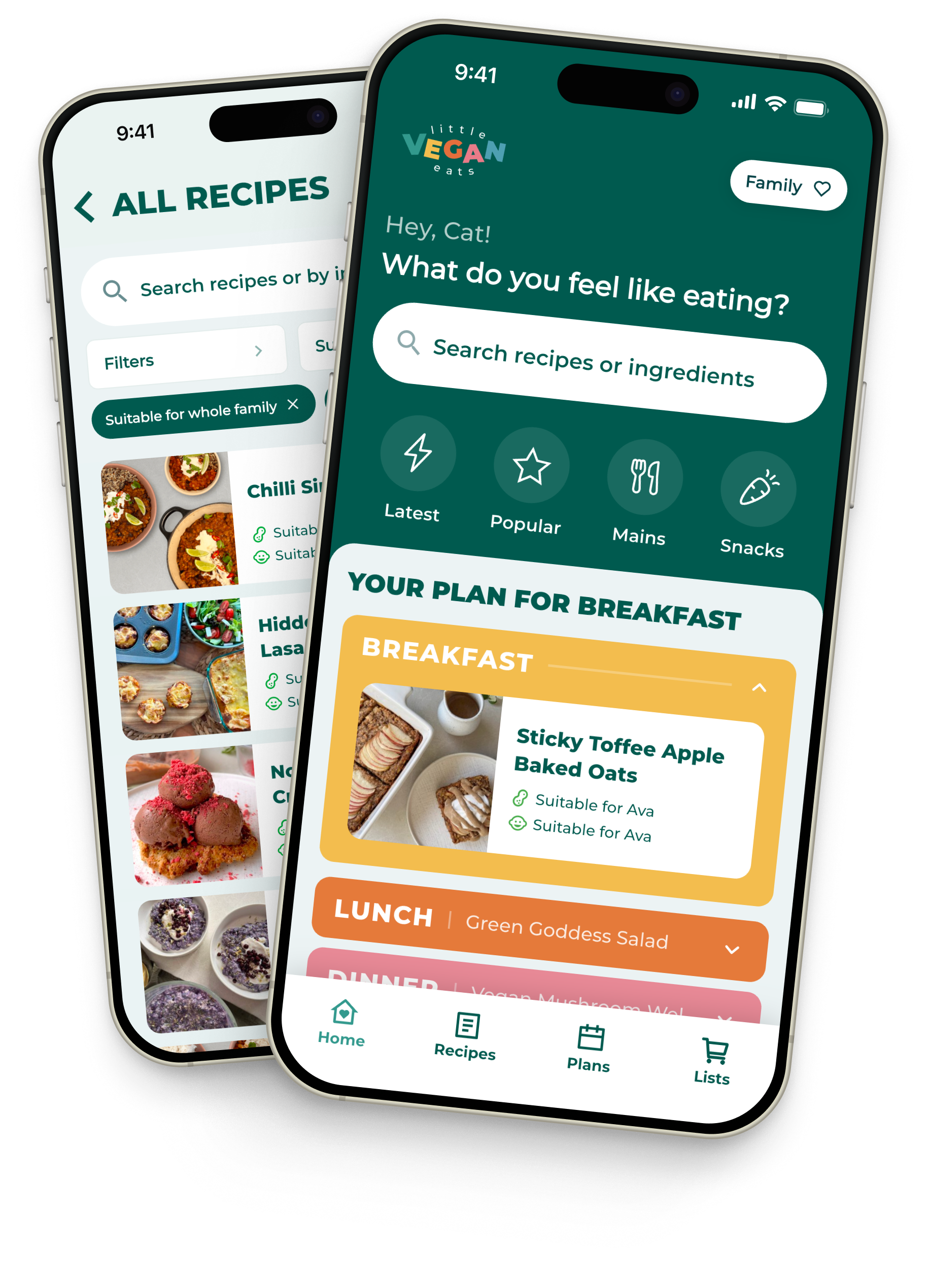 Little Vegan Eats app screens