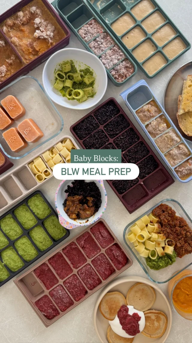 👶🏼 BABY BLOCKS, EP 2: The ultimate way to bulk prep baby food 🙌🏼

You guys loved “Duplo Dinners” so here’s another “Baby Blocks” - something that is going to save you time, money, and your sanity… because cooking a variety of foods every day for a baby isn’t always possible.

This is a simple way to prep and freeze multiple components separately: grains, sauces, proteins, and veggies… like building blocks you can mix and match to create multiple different meals for your baby.

You can do this by filling freezer moulds with leftovers when you cook a meal for the family (make sure it’s in safe sizes and free of salt, sugar, chilli, and caffeine). Our containers are from @seedandsproutco (you can get 10% off using LVE10 🥳) which are the perfect portion size. I find 3-4 small 50 ml blocks work really well for a meal for babies and the 25ml size is great for things like pesto, jam, and pancakes. Then pick what you want, pop them into your glass container, defrost, and warm it up however you like (airfryer works perfectly!).

The dishes below work well thinned out as a sauce with pasta or rice, as a puree for scooping, or as a dip with bread. And freezing pancake batter is a huge hack, no messy blender every time, and you just pop 4-5 out and cook it low and slow to defrost on the first side before flipping and increasing the heat to medium. 

The recipes in this are:
🍛 Channa Masala with Pumpkin and Black Rice
🌱 Spinach pesto (made without basil so it’s light in flavour and a good source of fat and fibre)
🥞 Pancakes
💕 Raspberry chia jam
🍝 Bolognese
🌾 Iron fortified pasta
🥣 Roasted Cauliflower and Red Pepper soup / puree (add less liquid when making then thin out adult portion)

If you want these recipes pop “BLOCKS” below and I’ll send the details over 🫶🏻
.
.
.
#mealprepping #mealprep #blw #veganblw #weaning