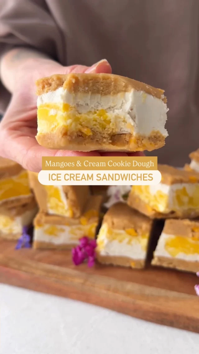 🥭 MANGOES & CREAM COOKIE DOUGH ICE CREAM SANDWICHES 🍦

Mango season means sharing all my favourite mango recipes 🥭

If you grew up in Australia, this one will instantly bring Weis bar vibes, & for everyone else the pairing of mango & coconut is instant summer food. This recipes a simple seven ingredient recipe, that the whole family will LOVE!

If you’d like the recipe comment “MANGO” and I’ll send it to you x
.
.
.
.
.
#mango #veganicecream #veganrecipes #easyrecipes #healthykids