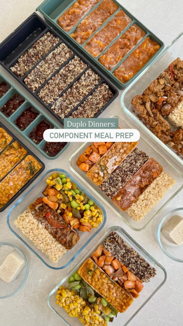 In case you missed this last time…. 

THIS IS THE ULTIMATE WAY TO MEAL PREP FOR BUSY FAMILIES 🙌🏼

This is what I’m calling Duplo Dinners, and it has completely changed the way I freeze and prep meals. Instead of freezing one full meal, you prep and freeze each component separately: grains, sauces, proteins, and veggies… like building blocks.

Then, when you need a quick meal, you can mix and match different combos to create endless healthy, nourishing, and varied dinners or lunches (& your kids can pick what they want, or for when they don’t like what’s on offer for dinner). It’s like having your own little satisfying adult Lego set in the freezer 🙌🏼. This whole meal prep was done over the space of a month, so each time I cook something like curry, tacos, chilli, or grains and veg, I make enough for an extra meal or two so there’s extras to stick the freezer with. 

We used the 100ml meal prep freezer containers from @seedandsproutco which are the perfect portion size: I find 3 blocks (a protein, a grain, and a veg base) works for our 4 year old and 5-6 blocks works for adults. Then you just pop them in your glass container, defrost when you’re ready, warm it up and enjoy! 

In this I made up a taco bowl, a curry bowl with two curries, and a curry and veg mix so there was 3 simple and similar, but different, meals made at once - perfect for families who want to mix it up without the stress. The recipes I had stocked in this stash are:

🌶 Channa Masala
🍛 Lentil Dahl with spinach 
🌮 Taco mix with mushroom and peppers
🥣 Vegan Sour Cream
🍠 Roasted Sweet Potato
🥬 Greens 
🌽 Black peppered corn kernels
🍚 Quinoa
🍘 Brown Rice

Let’s get the freezers stocked - if you’ve got any ideas I’d love to hear them ⬇️ and if you want these recipes pop “DUPLO” in the comments and I’ll send DM you the 🔗 
.
.
.
.
#mealprep #blw #foodprep #veganfamily #familyfood